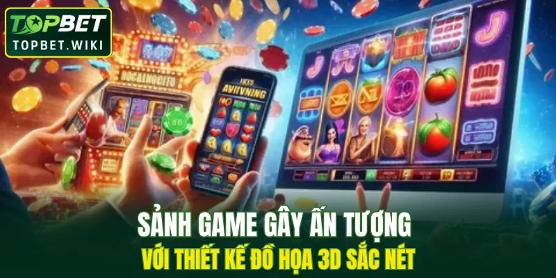 Sảnh game gây ấn tượng với thiết kế đồ họa 3D sắc nét